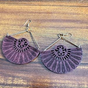 Wood statement earrings